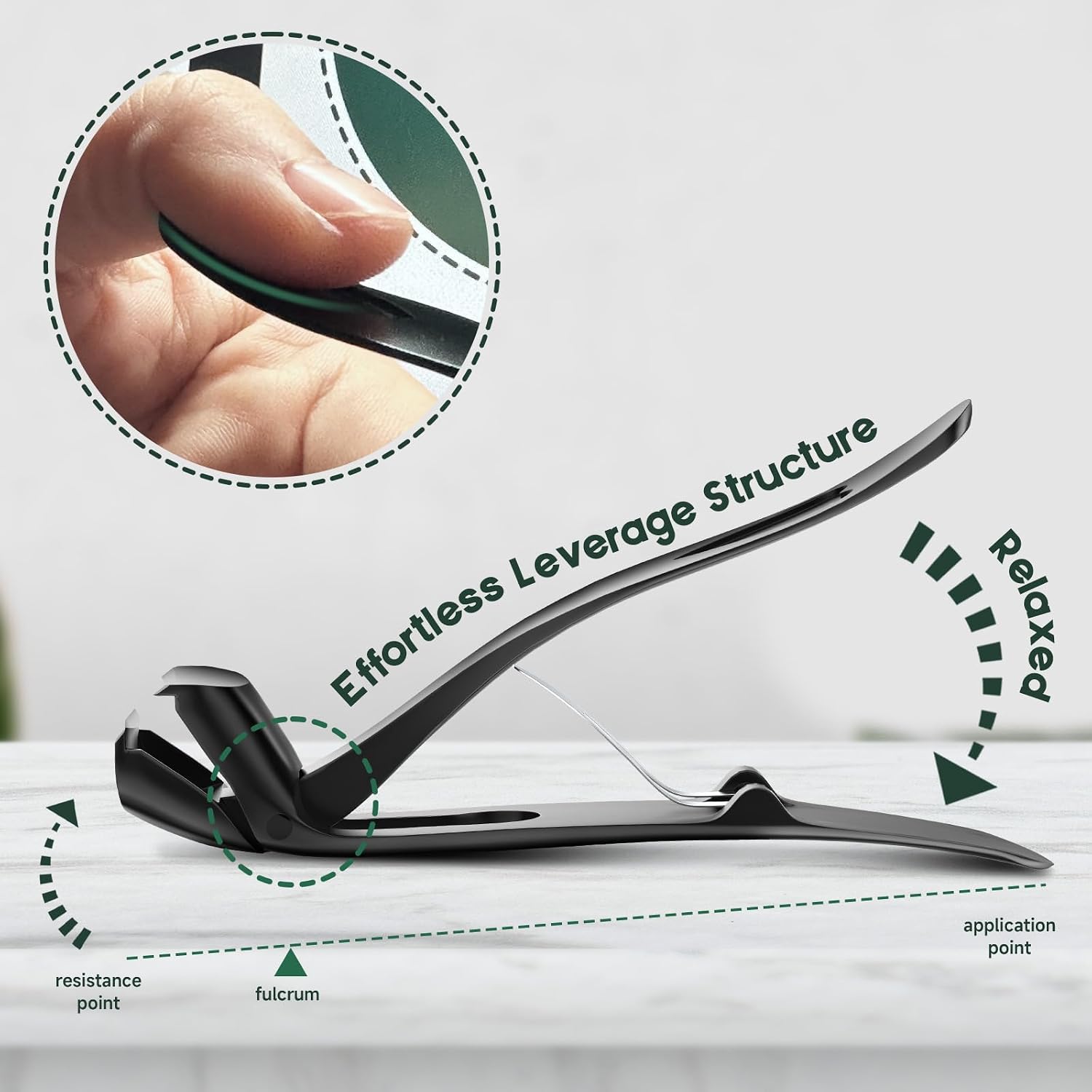 Detalle 2 de VANWIN Angled Head Nail Clippers for Seniors – Ergonomic Toenail Clipper with Catcher