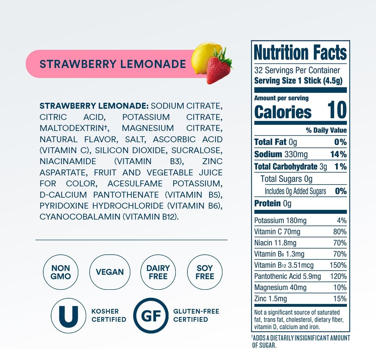 Thumbnail 6 de DripDrop Sugar Free Hydration Packets Strawberry Lemonade