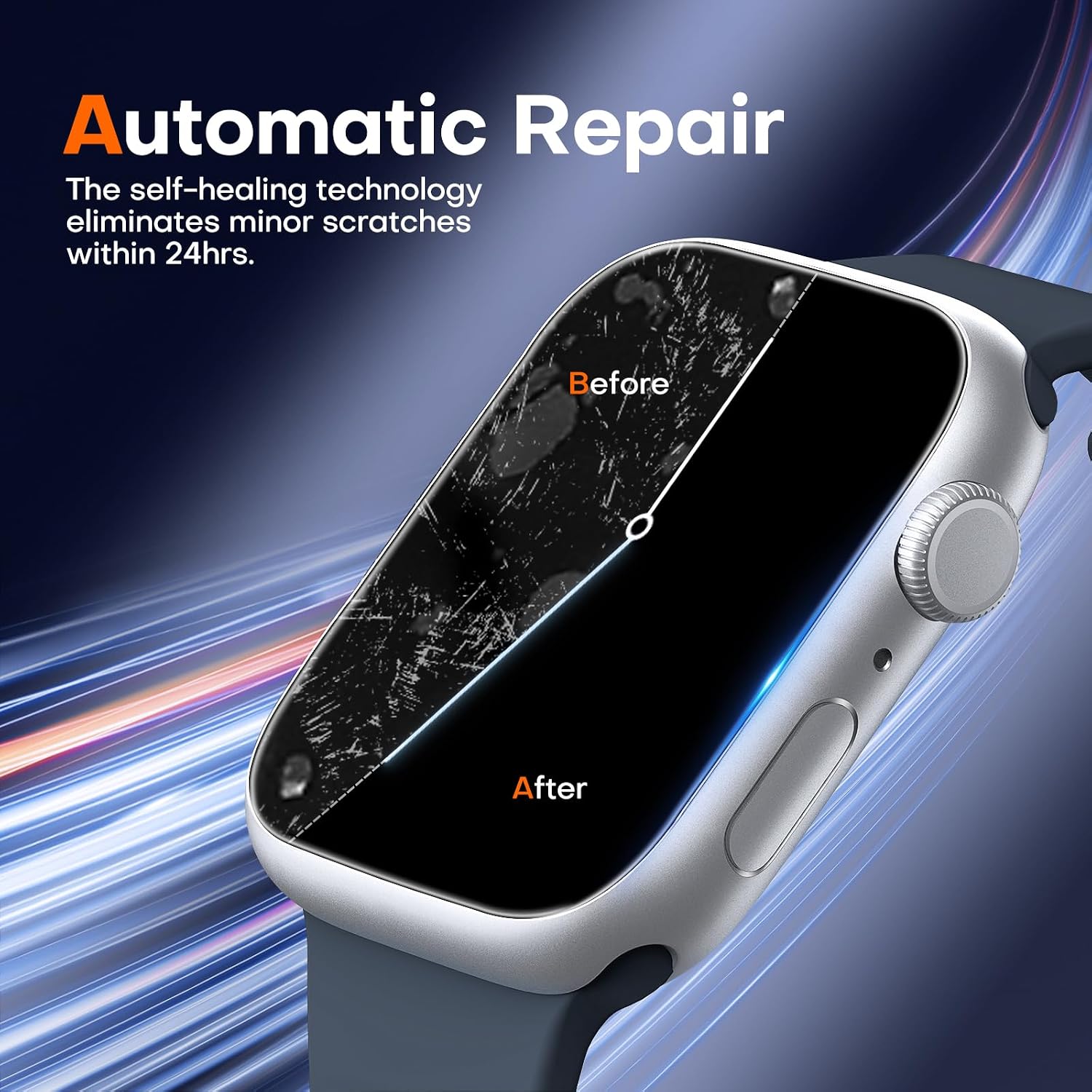 Thumbnail 5 de LϟK 8 Pack Self-Healing TPU Screen Protector for Apple Watch Series 11/10 46mm