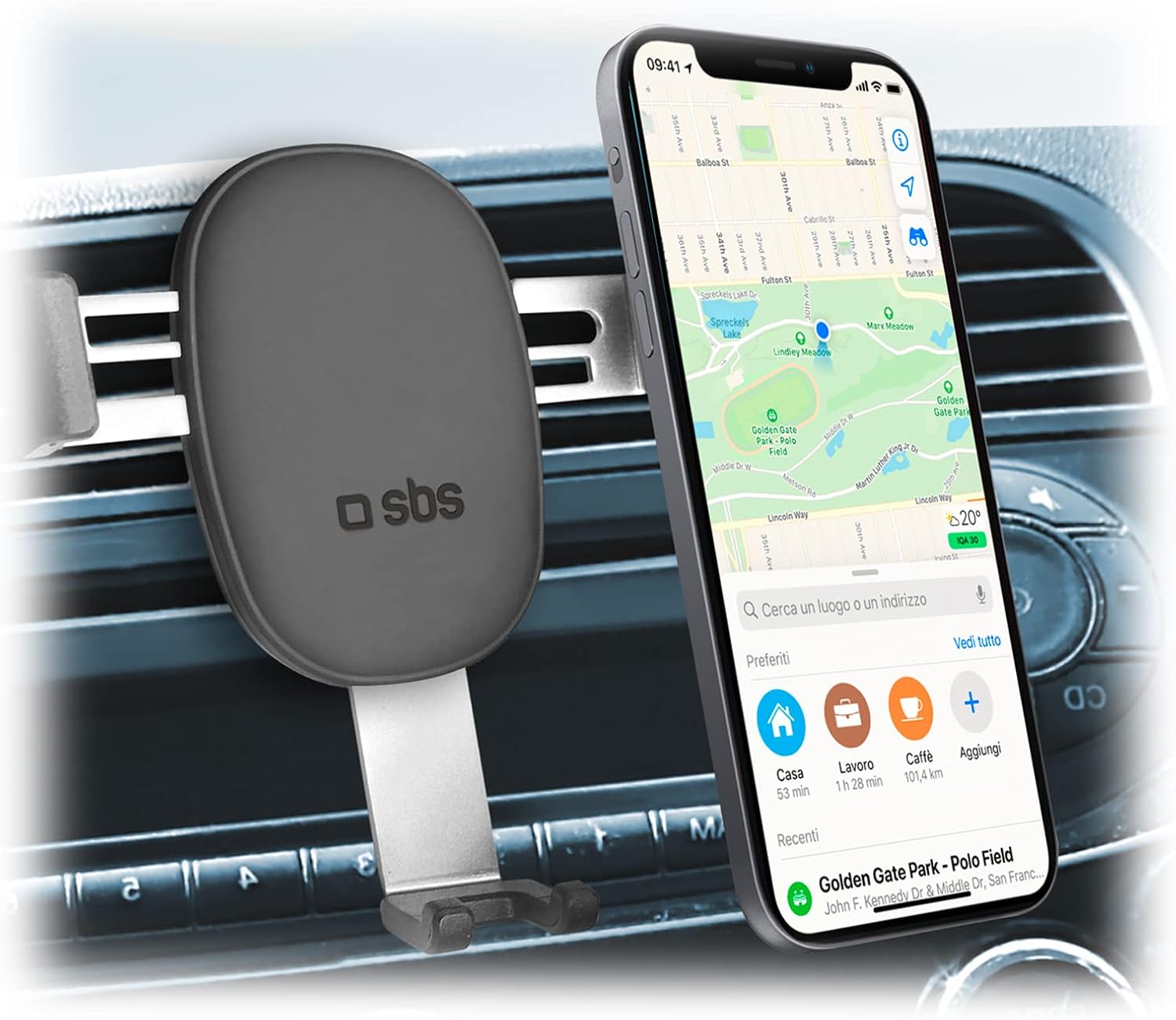 Thumbnail 4 de SBS Soporte Universal Coche AirVENT Clip Negro