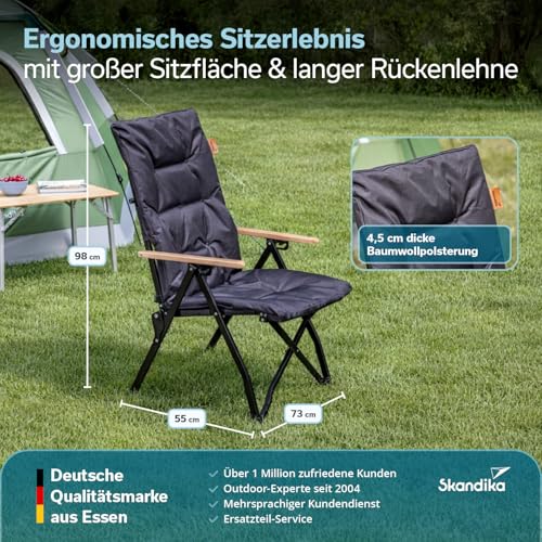 Detalle 2 de Skandika Campingstuhl mit 3-fach verstellbarer Rückenlehne