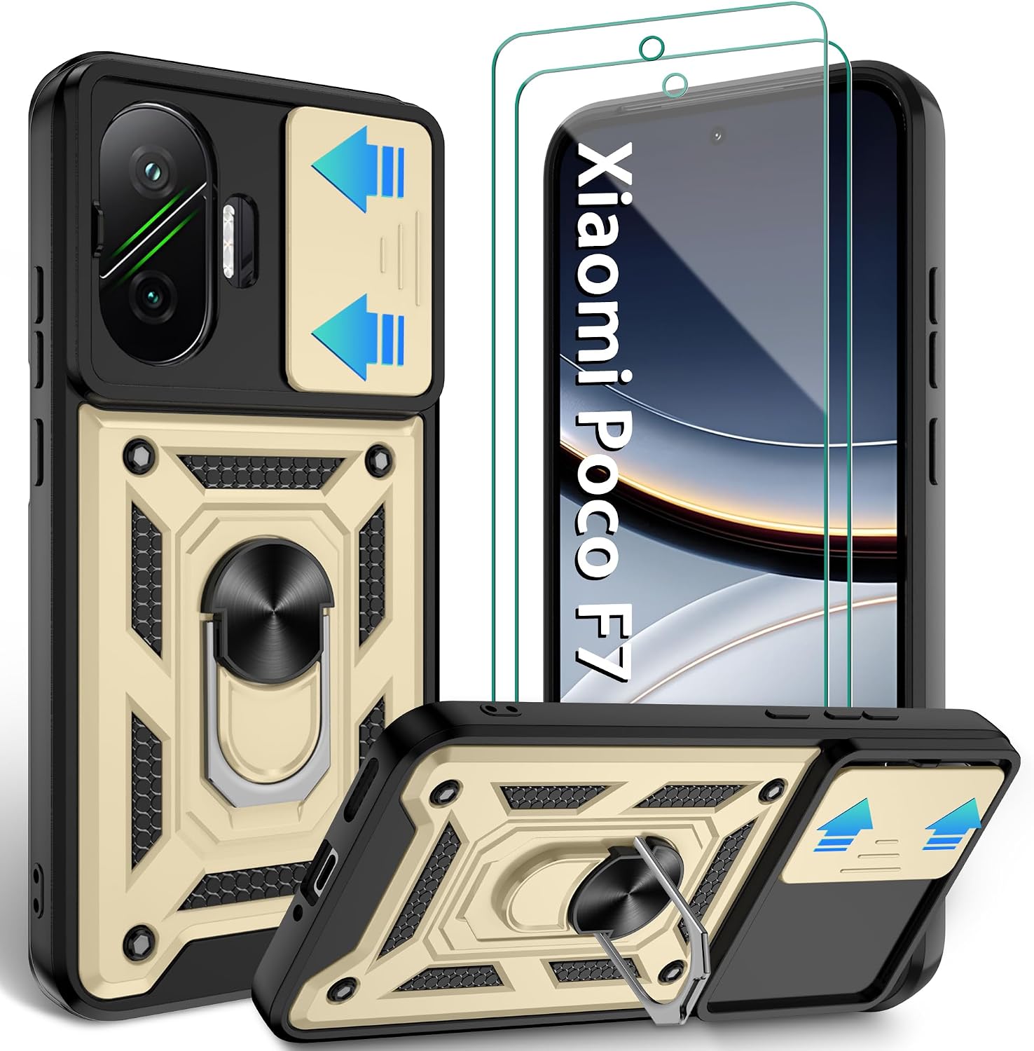 Detalle de Jshru Poco F7 Hülle mit 360° Ring