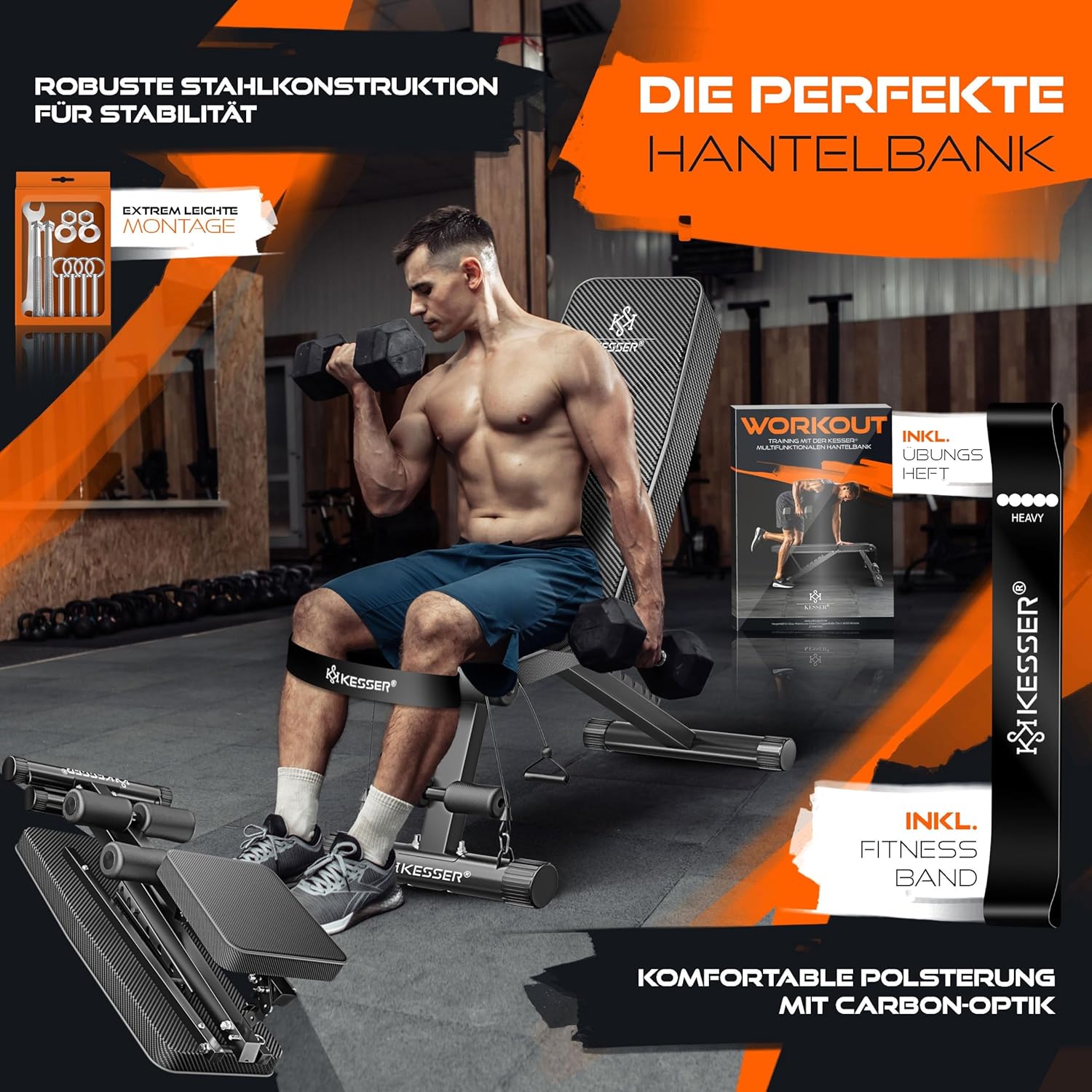 Thumbnail 1 de KESSER Klappbare Hantelbank 500 kg 🏋