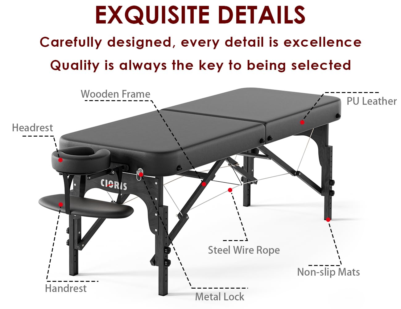 Thumbnail 5 de CLORIS 84-inch massage table, 1100 lbs