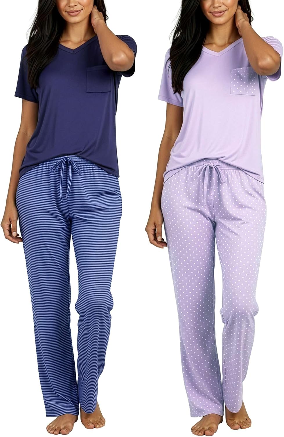 Detalle de Real Essentials 2 Pack Women's Pajama Sets