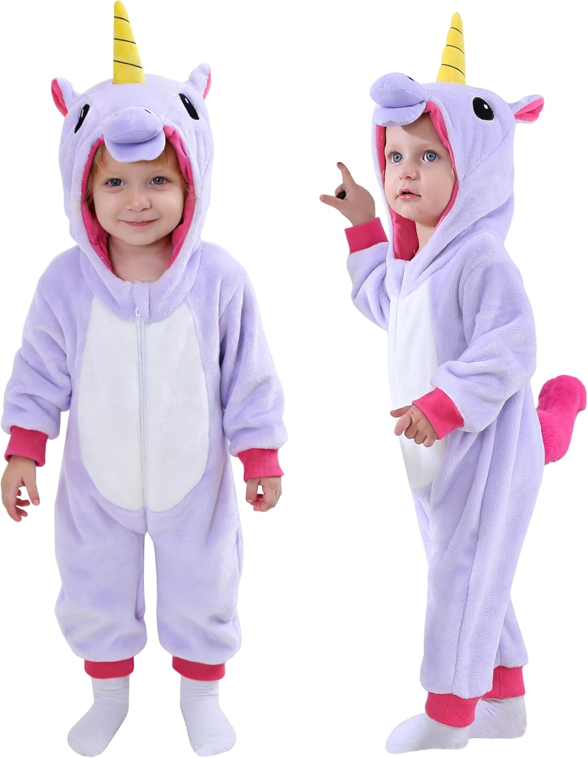 Detalle de TONWHAR Baby Animal Romper, Plush Fleece