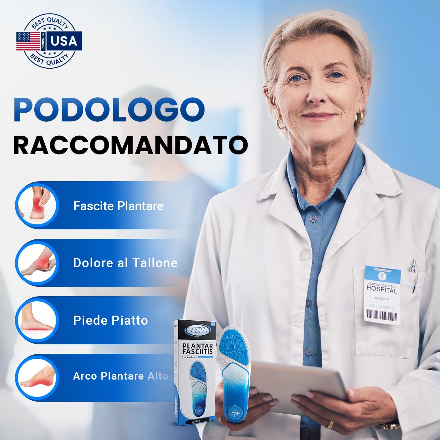 Thumbnail 2 de PCSsole Solette Ortopediche Gen 2: Plantari con supporto dell'arco per uomo e donna