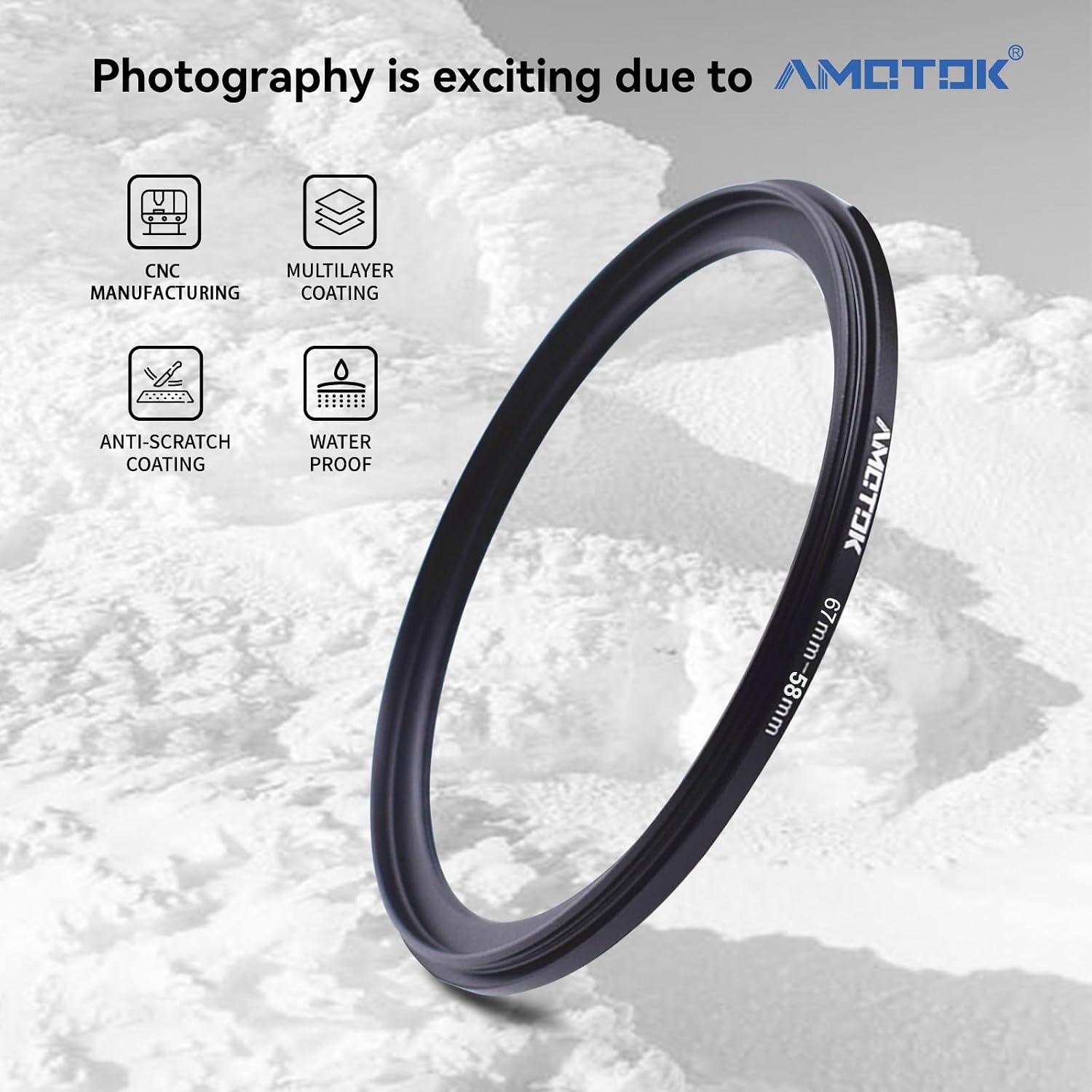 Detalle 2 de AMOTOK 67mm to 58mm lens adapter ring