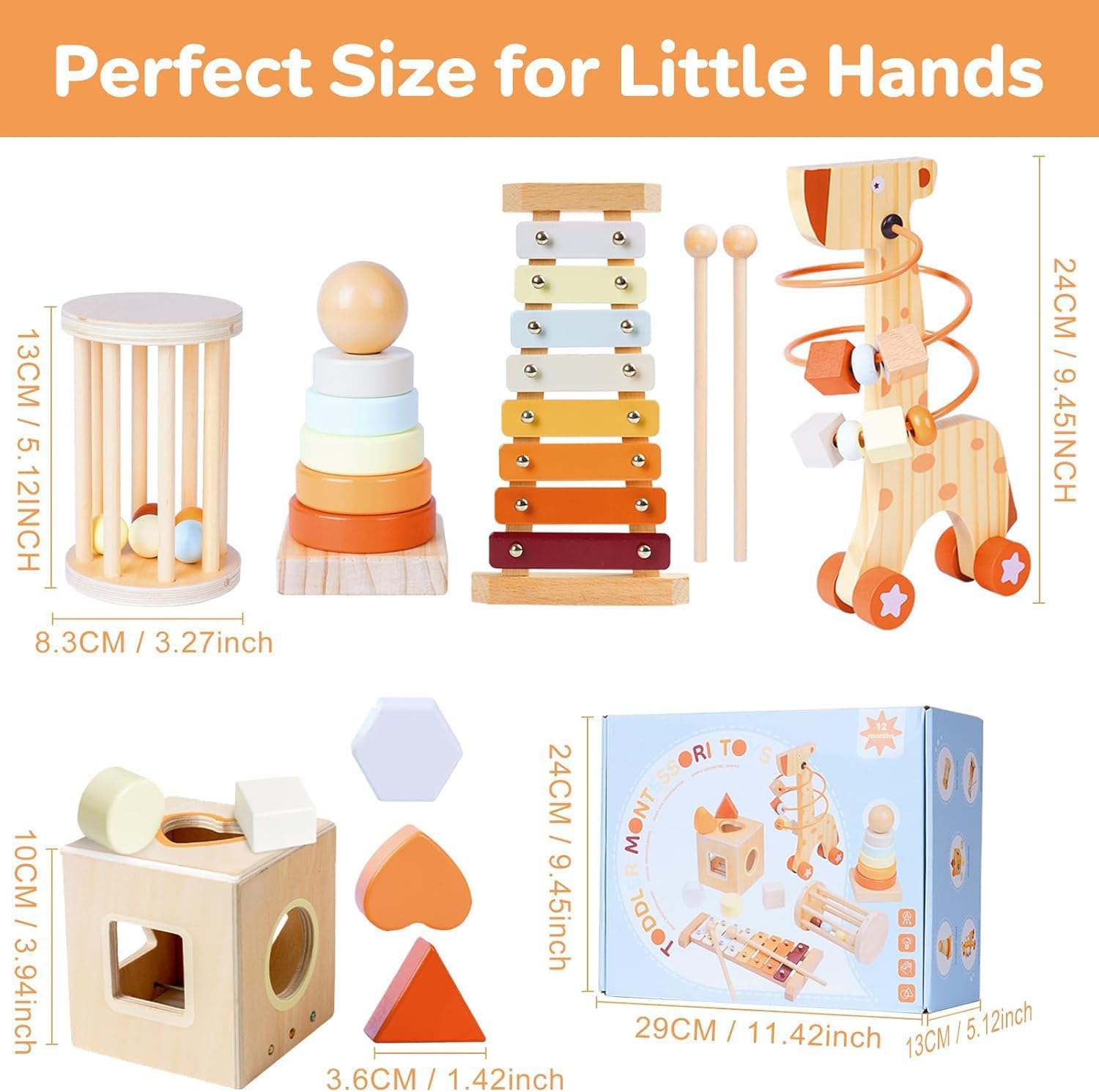 Detalle 2 de Smartwo Wooden Montessori 5-in-1 Toy Set 🎲