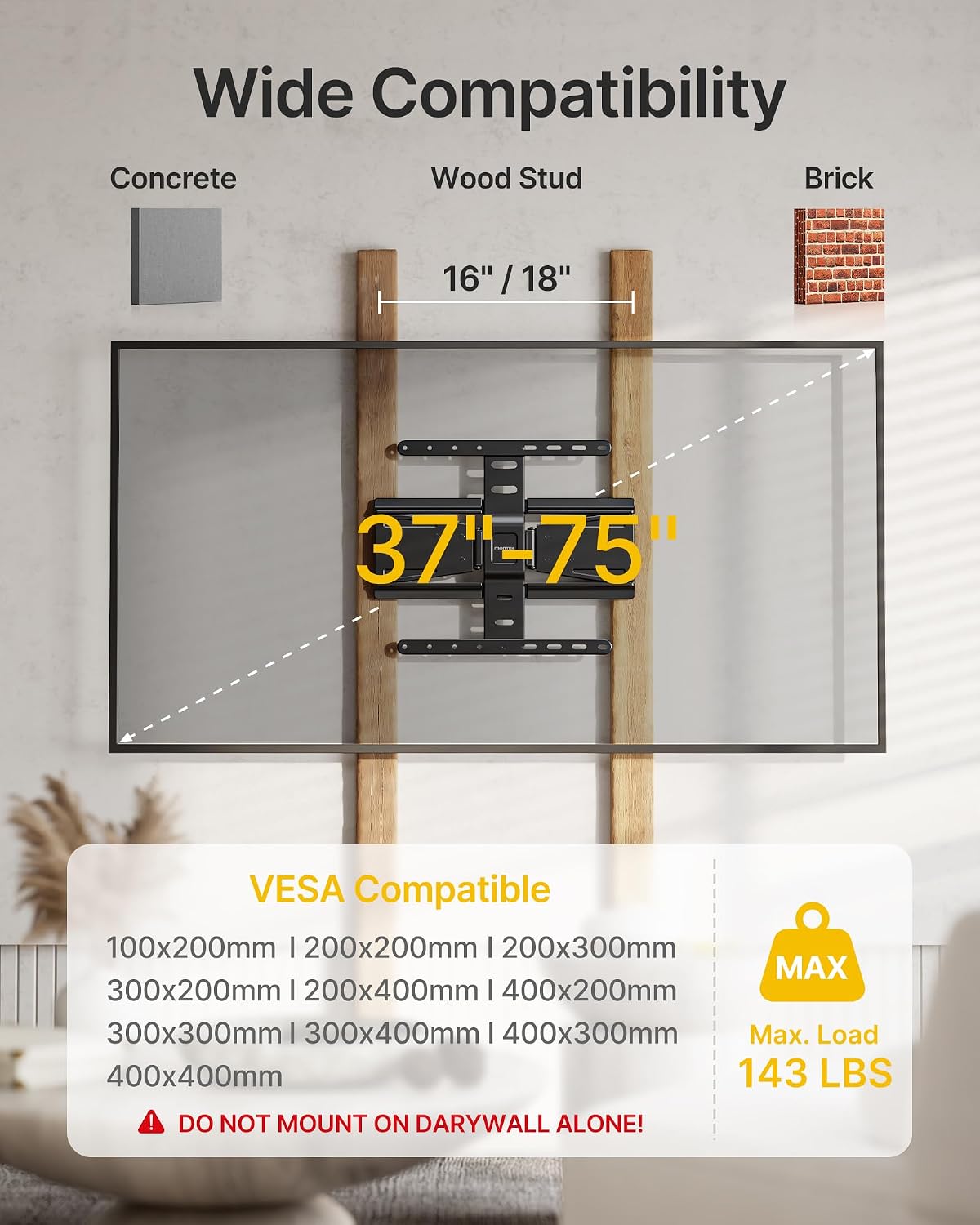 Detalle 2 de monTEK 0.77" Ultra Slim TV Wall Bracket 65kg