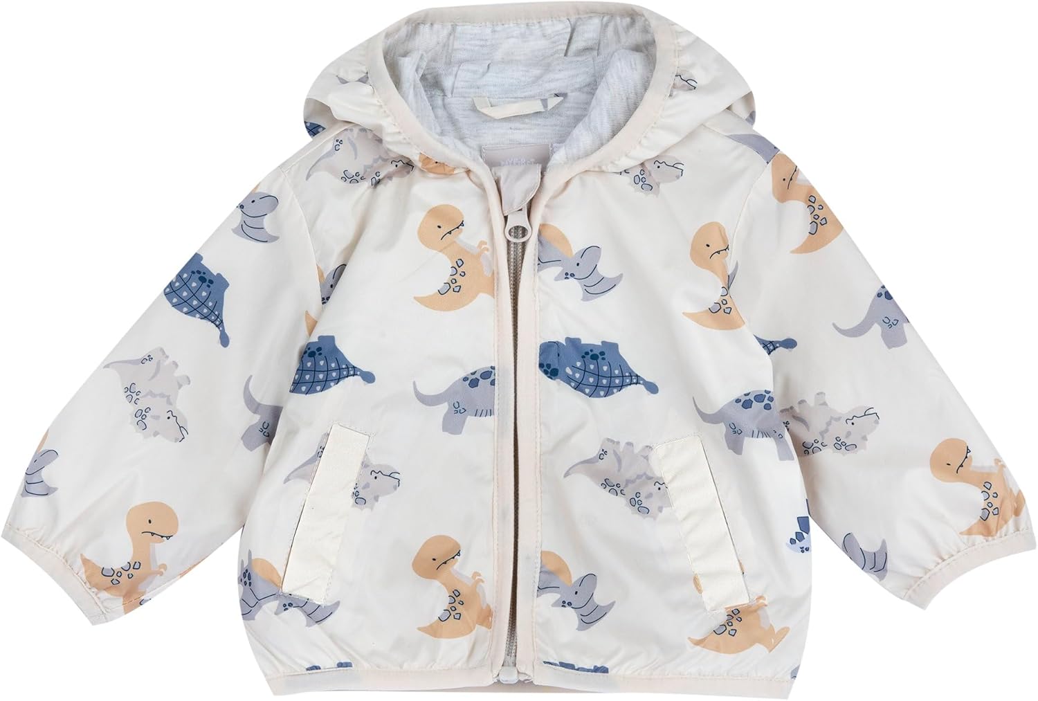 Detalle de Chicco Giubbino Bambino con Zip e Cappuccio – Beige con Dinosauri, Lavabile in Lavatrice