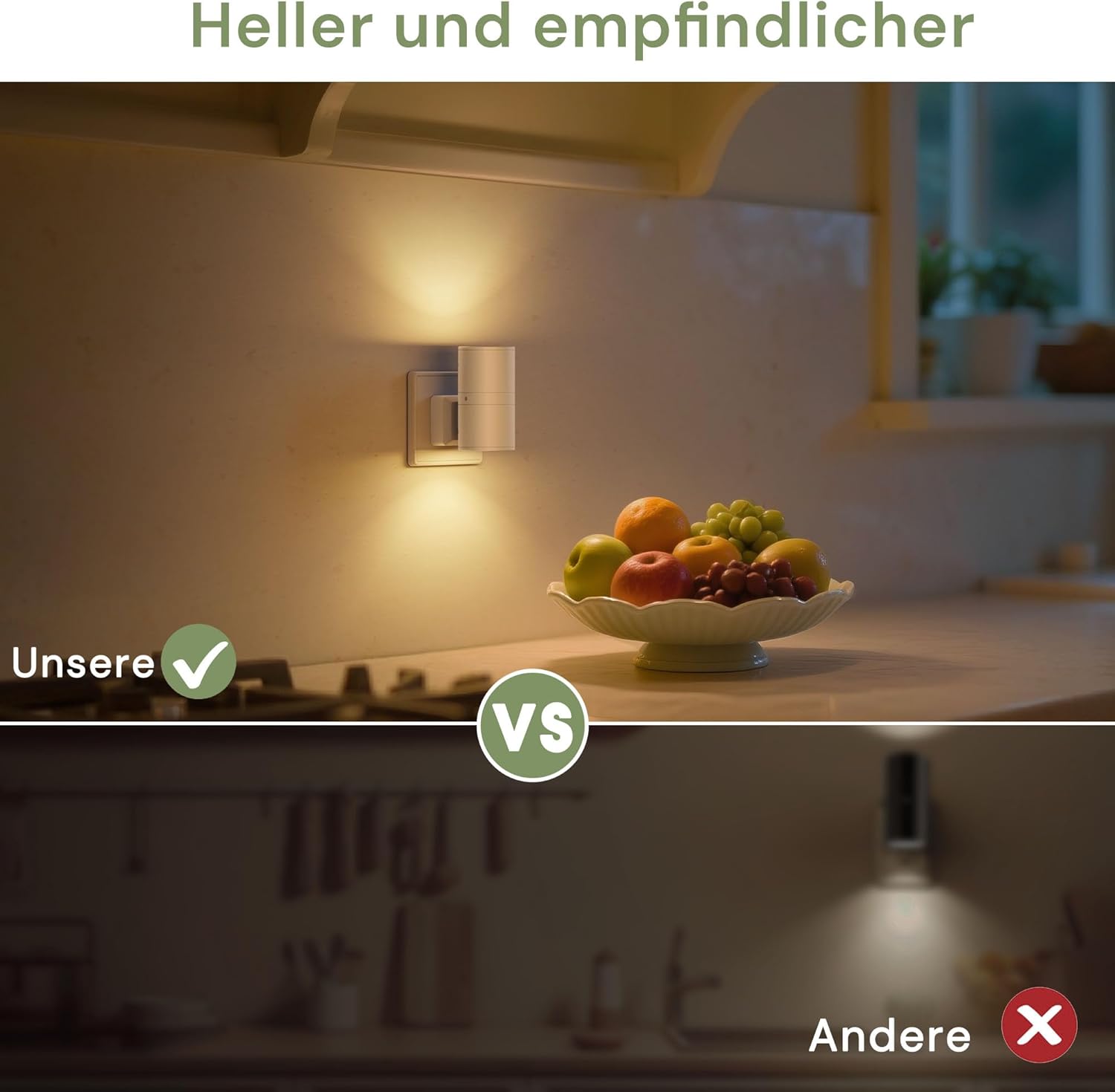 Thumbnail 4 de LOHAS-LED 2er-Nachtlicht Steckdosen-Set| Dimmbar 0–100% mit Dämmerungssensor, 3000K Warmweiß, kompakte Wandlampe im Retro-Design
