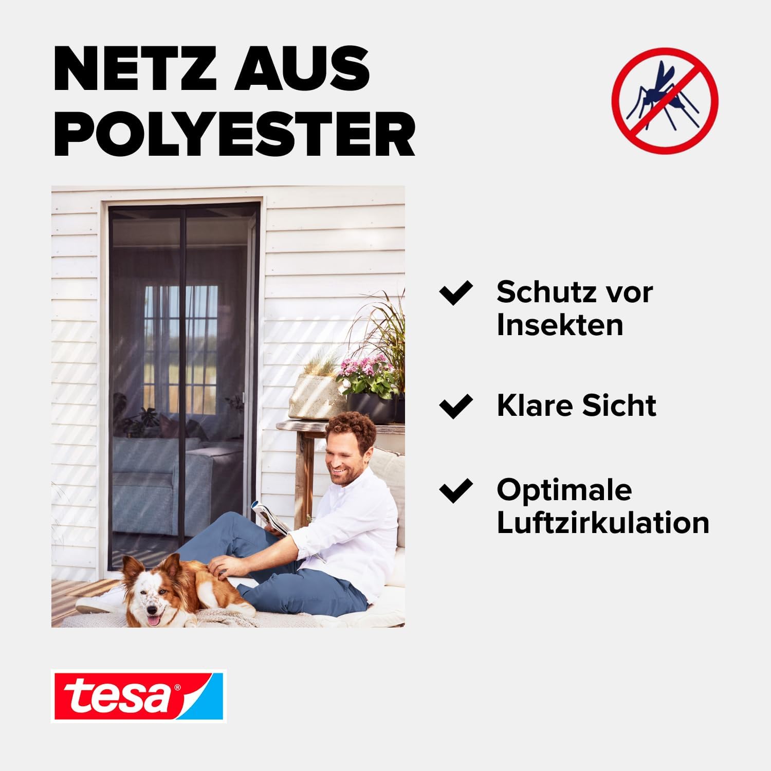 Thumbnail 5 de tesa INSECT STOP Magnetvorhang – selbstschließender Insektenschutz für Balkon- und Terrassentüren (ohne Bohren) 2,1 m x 0,9 m