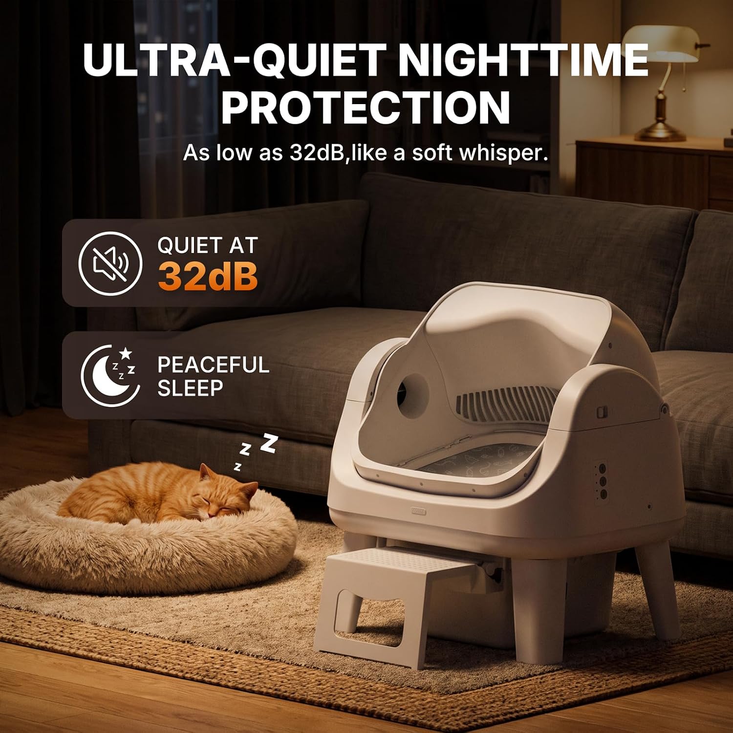 Detalle 1 de Automatic Cat Litter Box with 8L Waste Bin