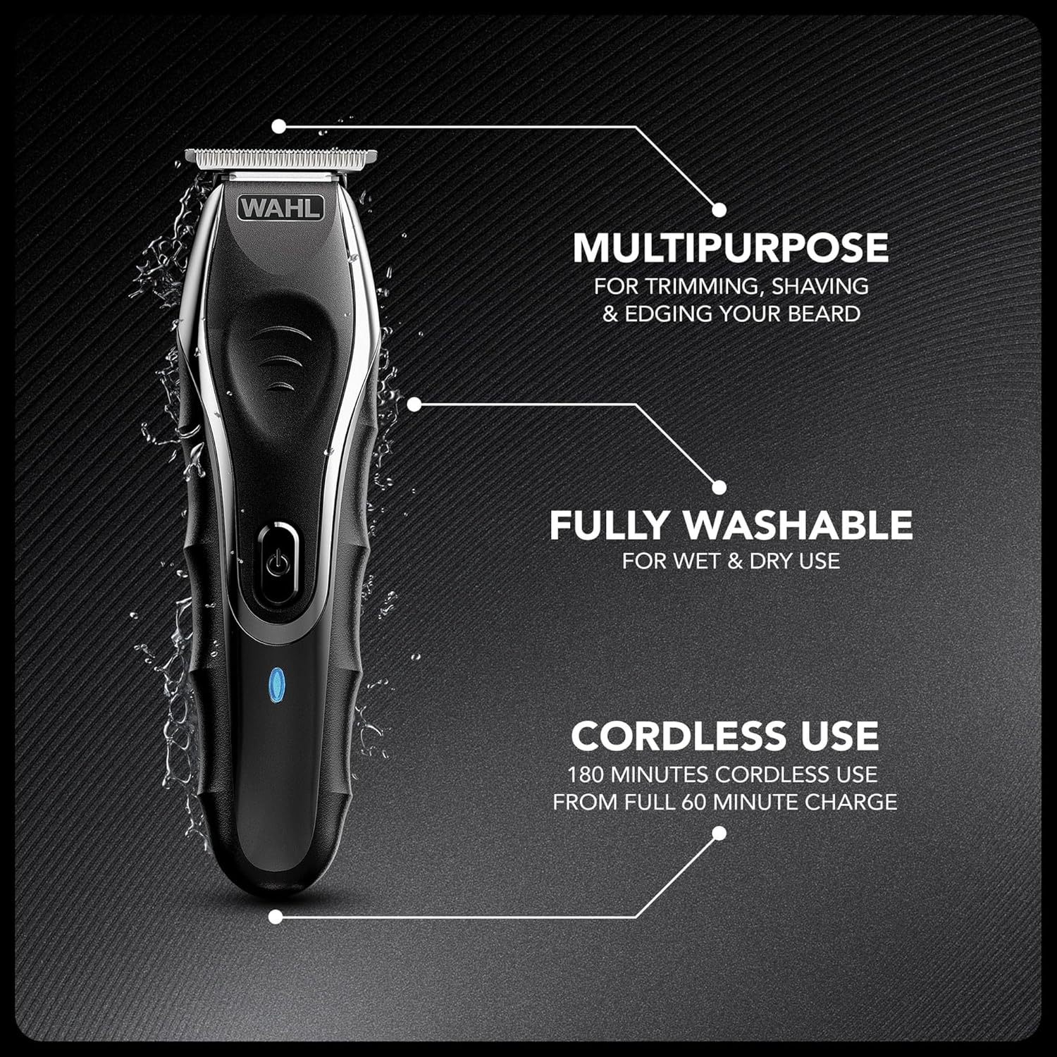Detalle 2 de WAHL Aqua Blade Stubble Trimmer, Rechargeable