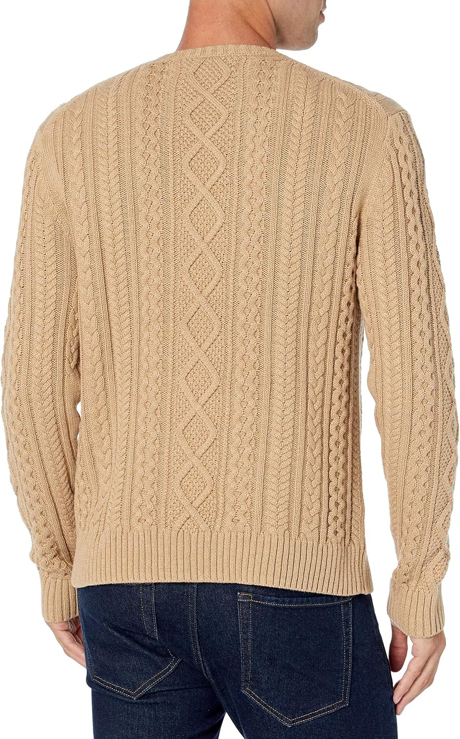 Detalle de Amazon Essentials Men’s 100% Cotton Fisherman Cable Crewneck Jumper (Long Sleeve)