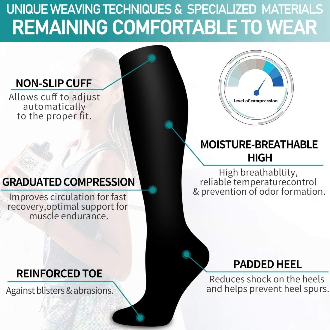 Thumbnail 4 de Copper Compression Socks for Men and Women 6 Pairs