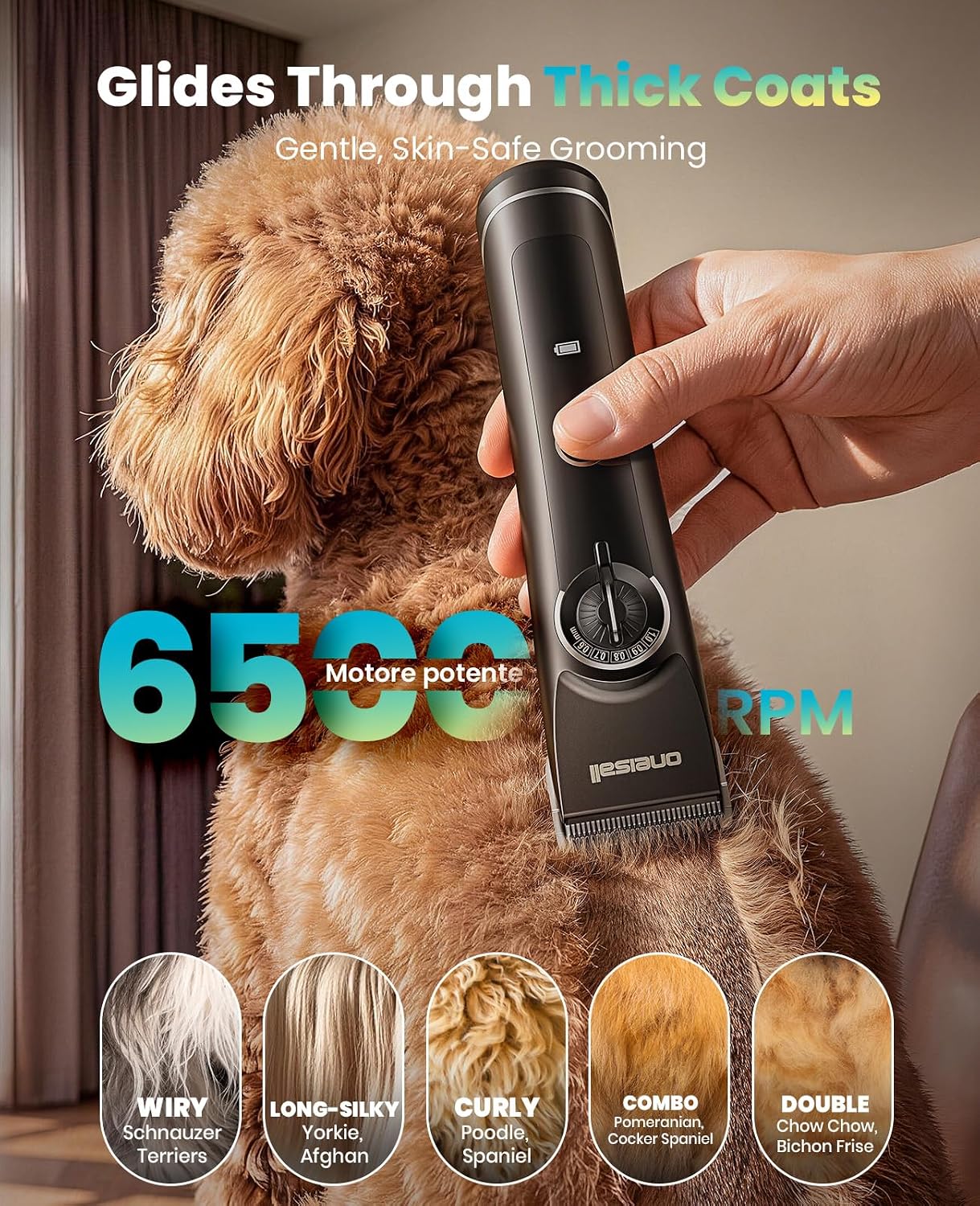 Thumbnail 1 de oneisall Dog Clippers 3.5-Hour Runtime