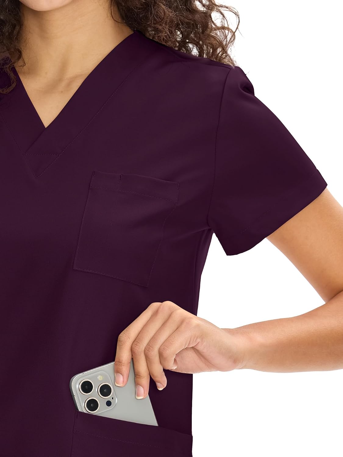 Thumbnail 3 de COZYFIT Women's Scrub Set, V-Neck Top, Straight-Leg Pants, 9 Pockets