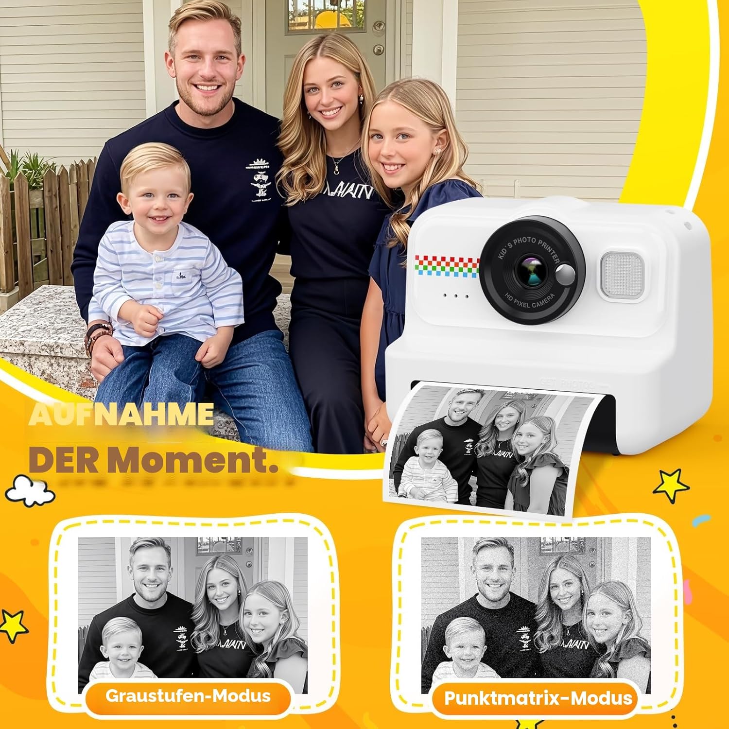 Detalle de HiMont Kinderkamera Sofortbild 1080P 3 Rollen
