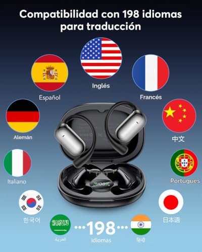 Thumbnail 1 de Pviwzux Auriculares Traductor en Tiempo Real con IA: 198 idiomas y 8 modos