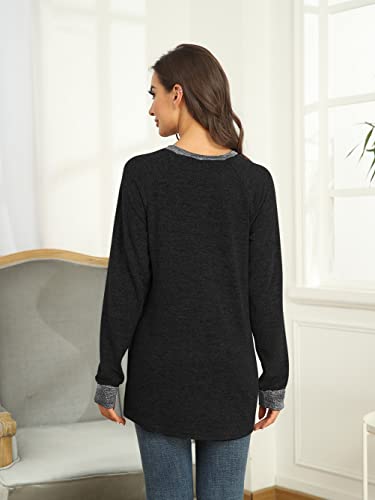 Detalle 2 de iChunhua Women’s Long Sleeve Crewneck Top with Pockets S-XXL