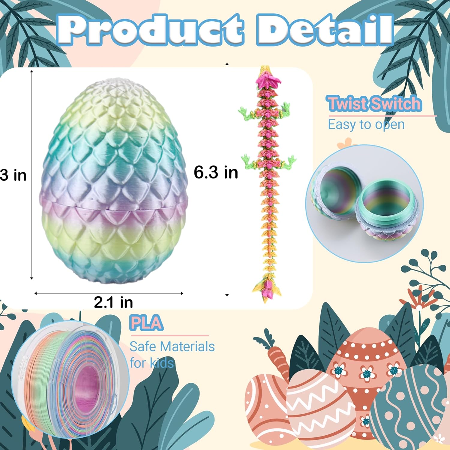 Thumbnail 3 de HTXJ-MF 3D Dragon Eggs Set of 6