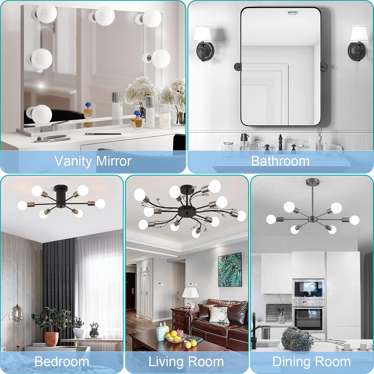 Thumbnail 6 de hansang G25 LED Globe Bulbs, 5000K Daylight, 5W, E26, 60W Equivalent, 4-Pack