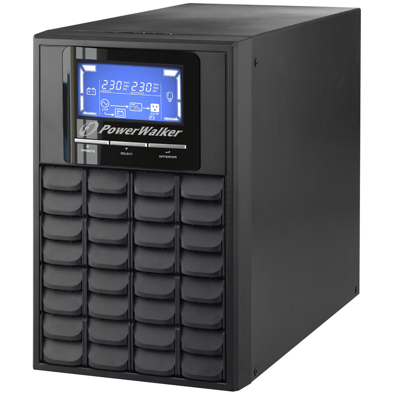 Detalle de PowerWalker VFI 2000 C LCD: UPS/SAI de doble conversión para equipos críticos