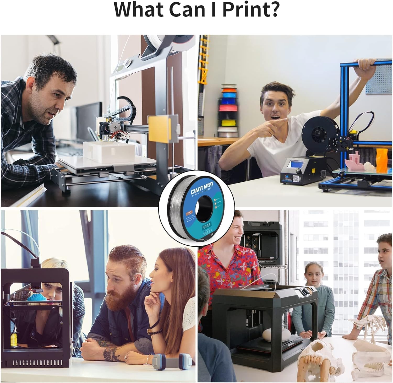 Thumbnail 6 de GIANTARM 95A TPU Flexible Filament 1.75mm, 1kg, Transparente 🧪