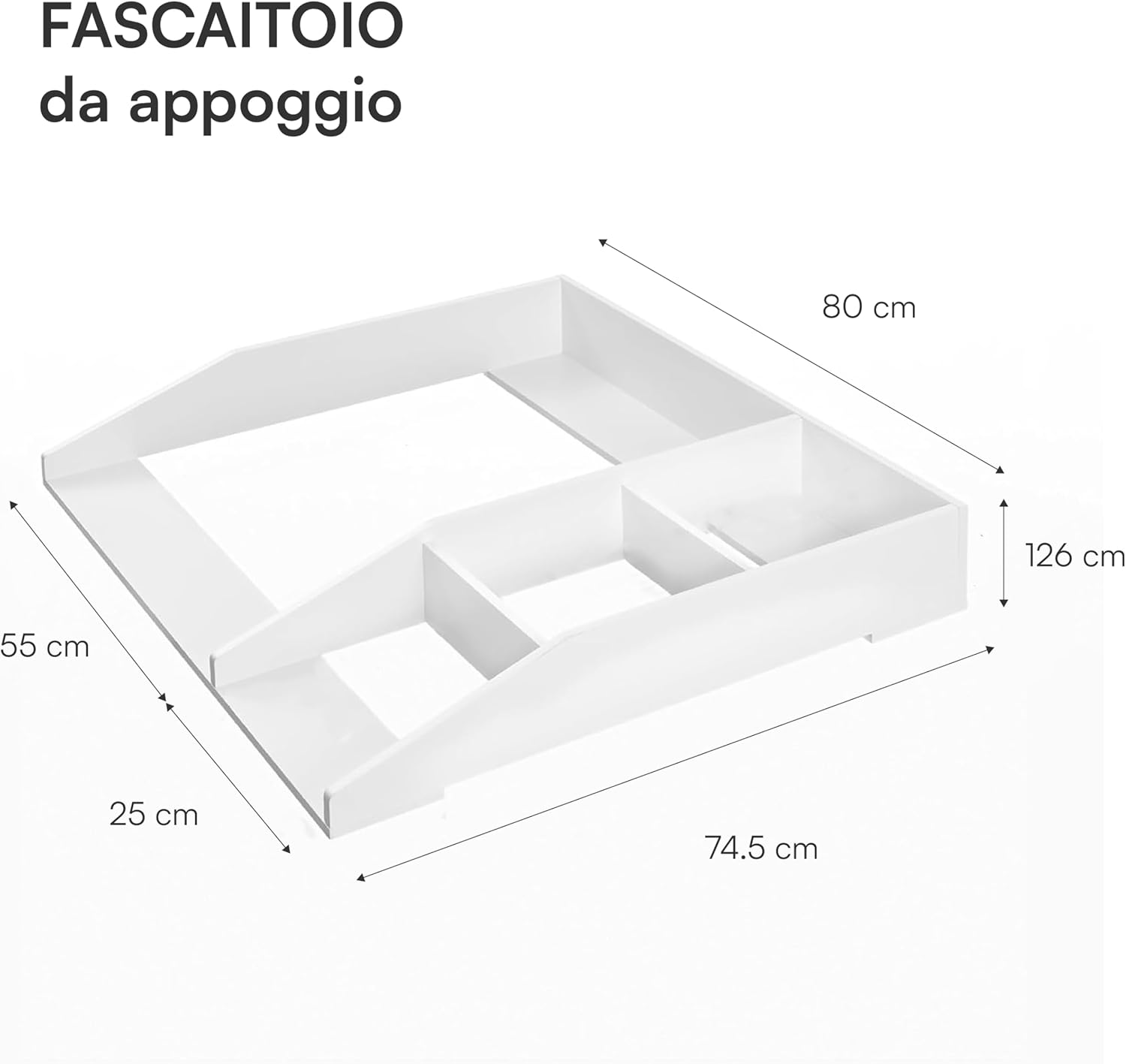 Thumbnail 2 de Baroni Home Fasciatoio da Appoggio Bianco con 4 Scomparti – Organizzazione pratica per neonato