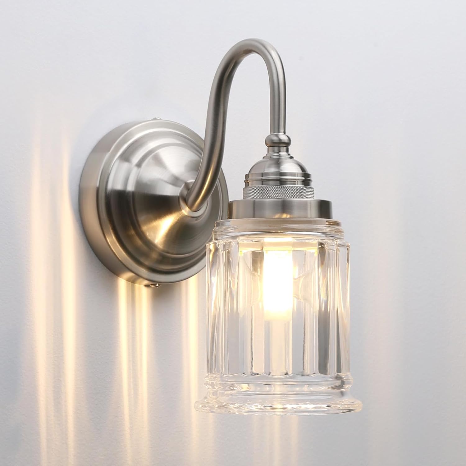 Detalle de Vintage industrial glass wall sconce 14.3cm