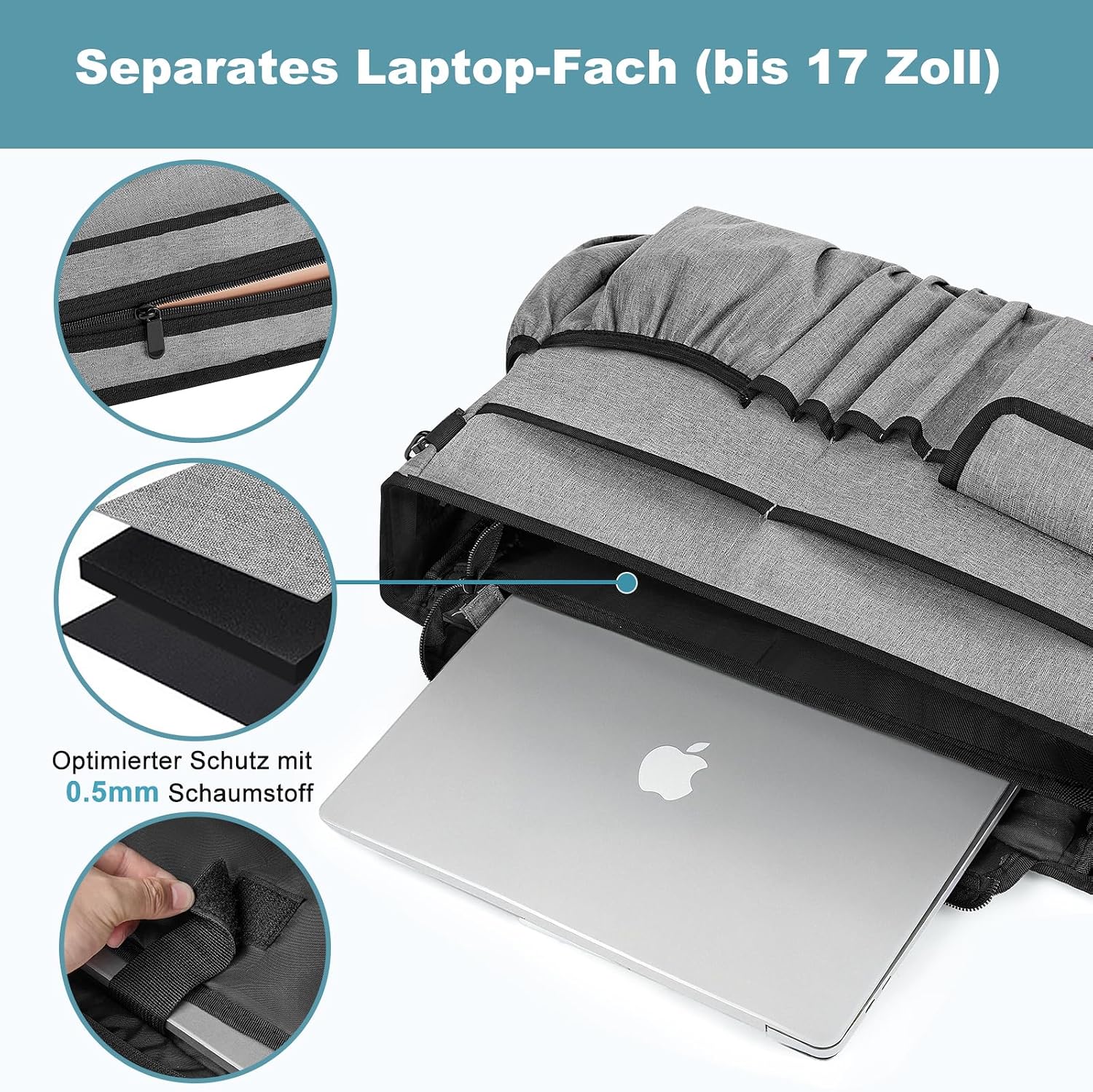 Thumbnail 5 de Eurhomewit Autositz Organizer Vordersitz 2-in-1 mit Laptopfach (15–17") & Rücksitz-Organizer, Grau