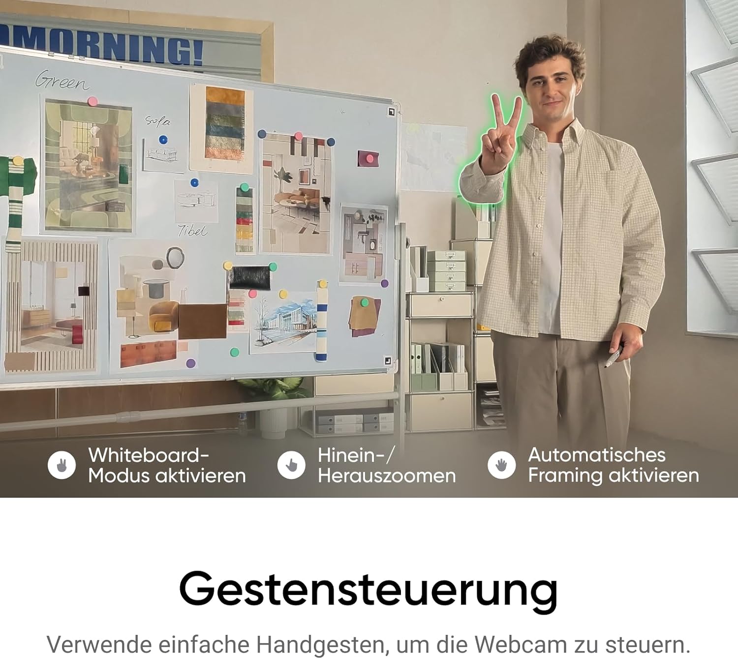 Thumbnail 6 de Insta360 Link 2C Standard Bundle Graphitschwarz – 4K Webcam mit Auto-Framing, KI-Geräuschunterdrückung und Gestensteuerung