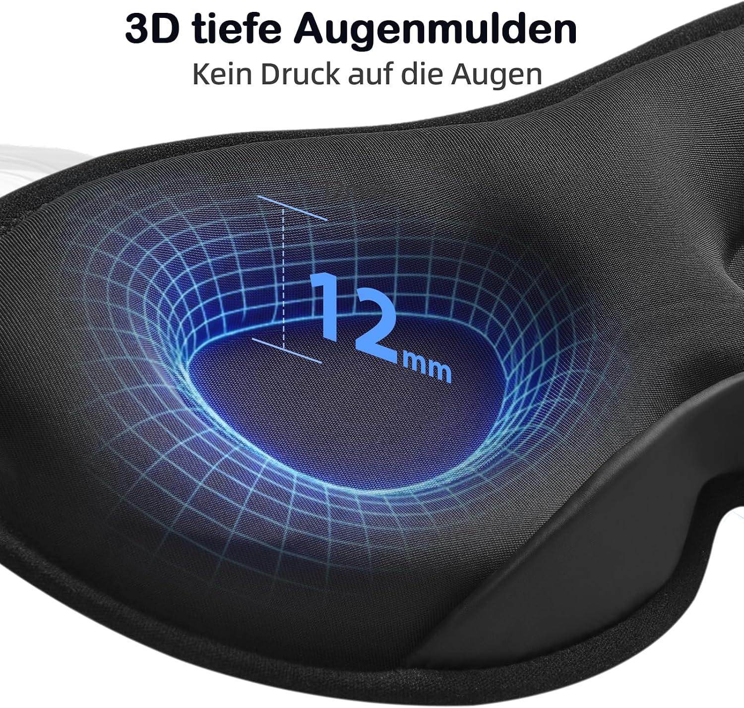 Thumbnail 4 de INNELO Gewichtete Schlafmaske 130 g – 3D Augenmaske mit 99% Verdunkelung, Memory-Schaum, atmungsaktiv, 50–64 cm