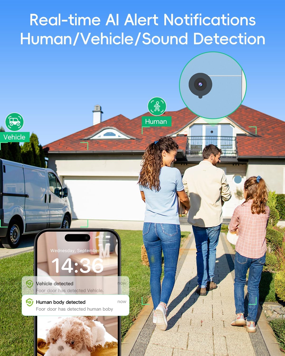 Detalle de SYMYNELEC Window Cameras for Home Security: 2K Full Colour Night Vision, 5G/2.4G Indoor Camera with Tilt Mount