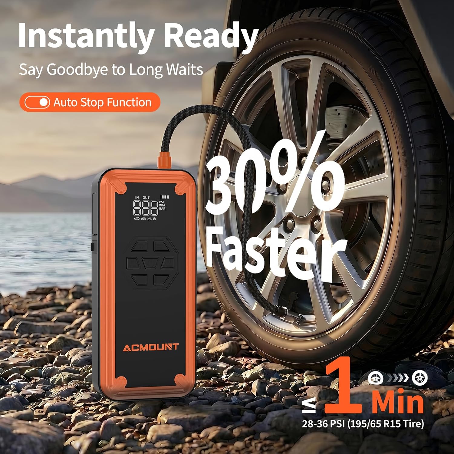 Thumbnail 6 de Acmount jump starter with 150 PSI air compressor