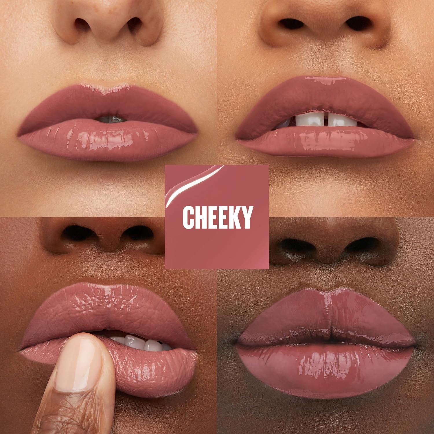 Detalle de Maybelline New York Super Stay Vinyl Ink Nr. 35 Cheeky – flüssiger Lippenstift mit 16H Halt, glänzendem Finish, 4,2 ml