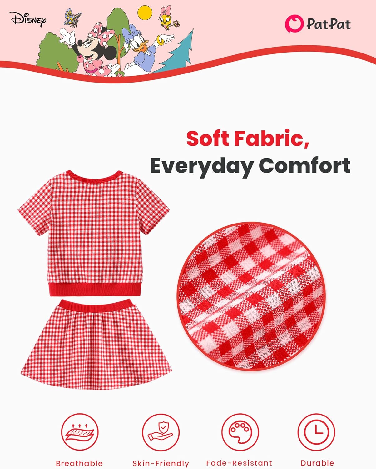 Thumbnail 1 de Disney Minnie Mouse 2-Piece Outfit Set for Toddler Girls (2-13Y): Knit Top + Tweed Skirt