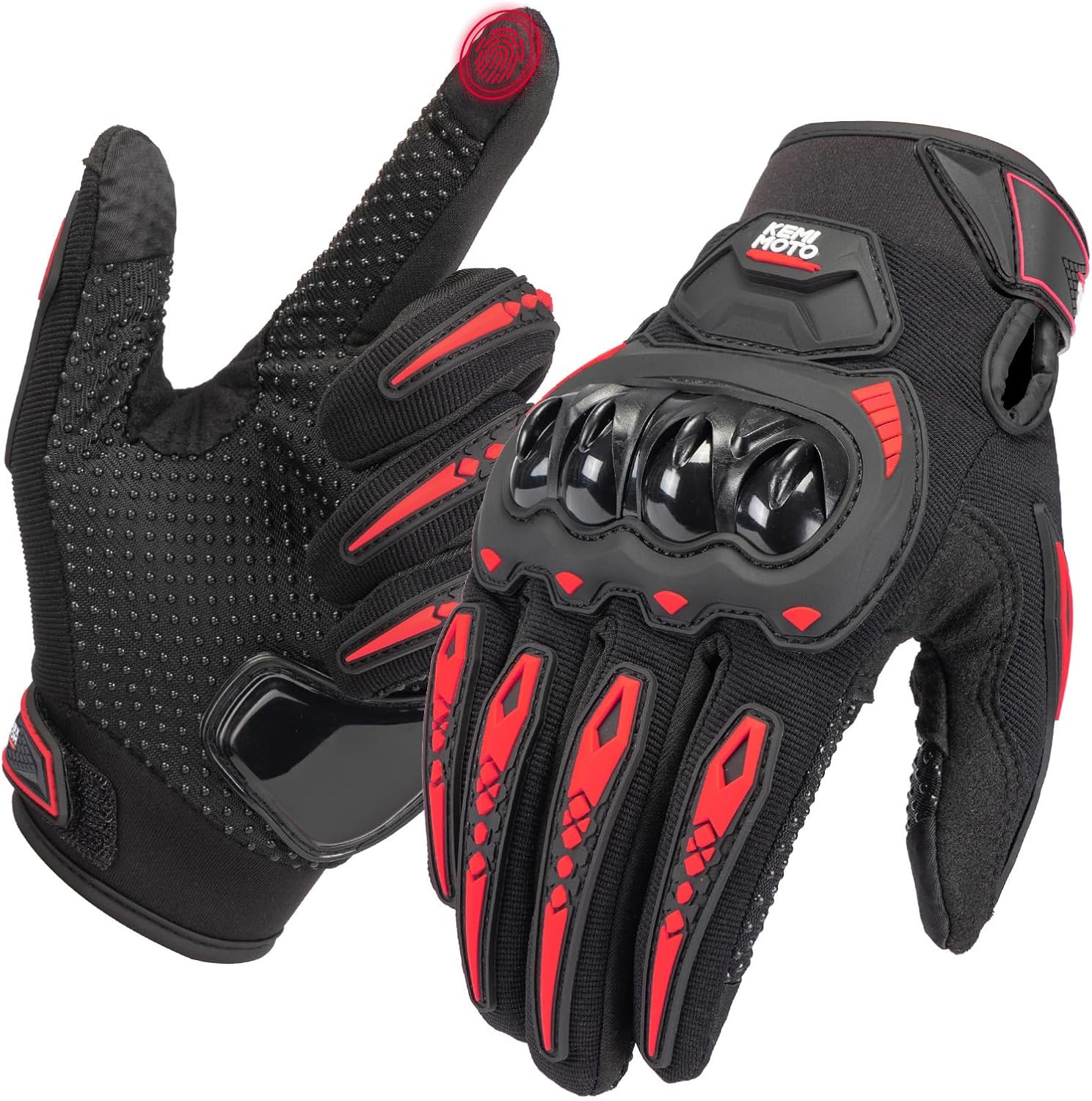 KEMIMOTO Gants Moto Été Homme, protection knuckle