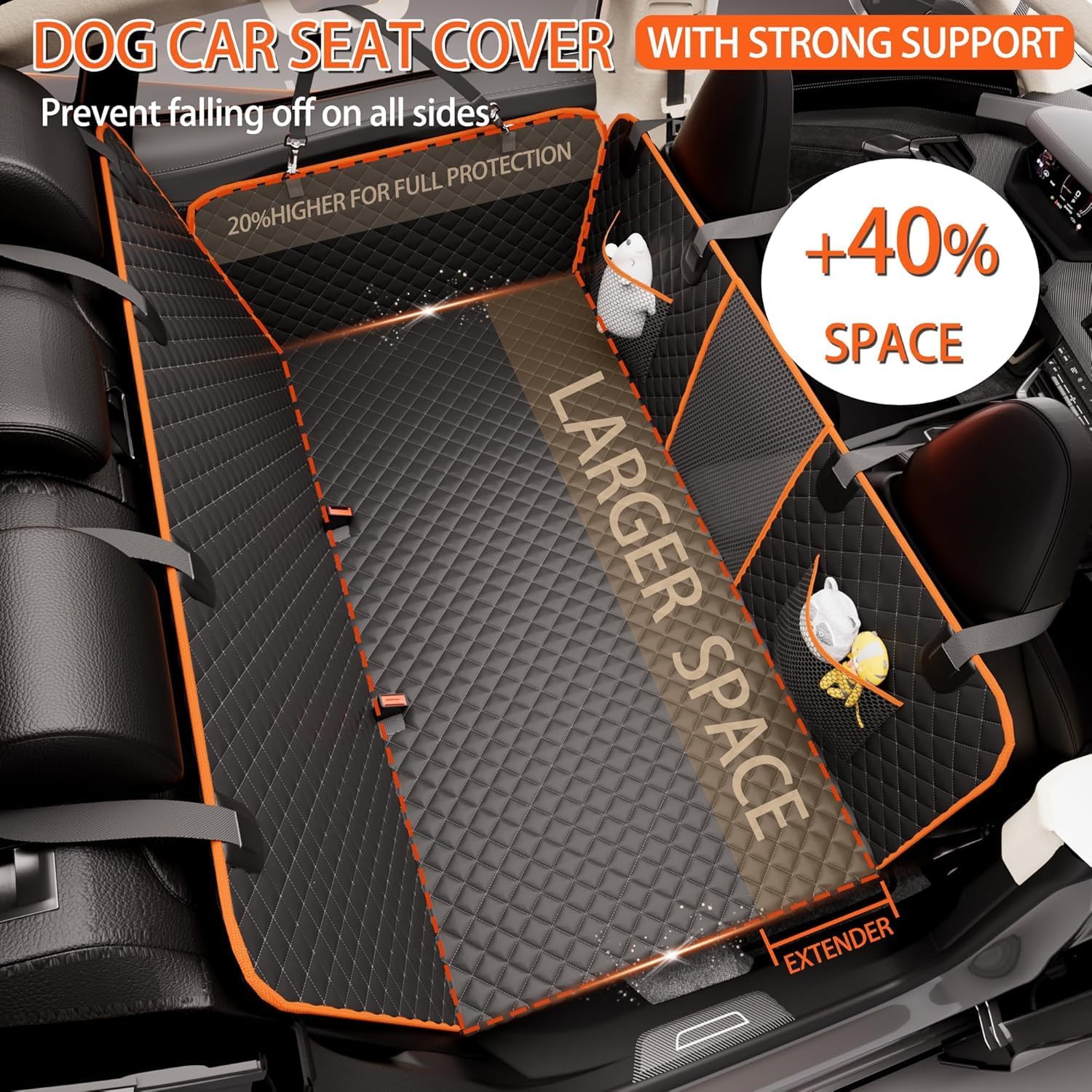 Detalle de Dog Car Seat Cover with Hard Bottom