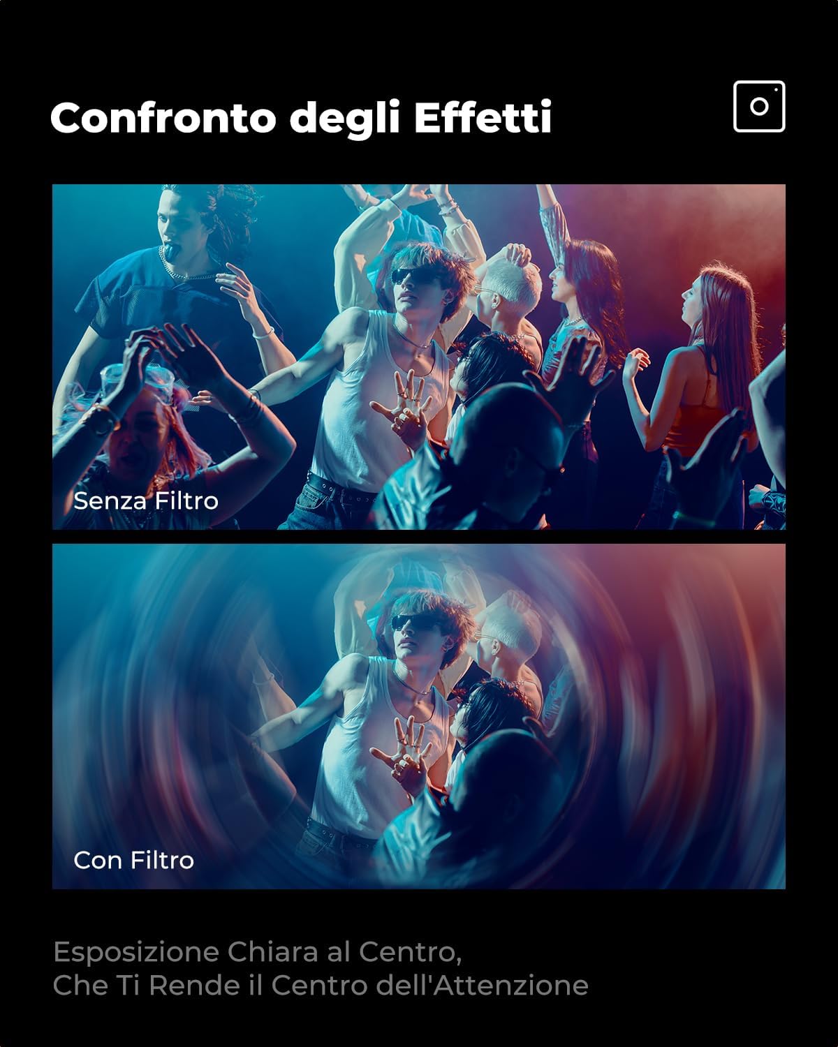 Detalle de K&F Concept Nano-Bacis Spirale Halo filtro effetto con vetro ottico (con 3 panni in microfibra)
