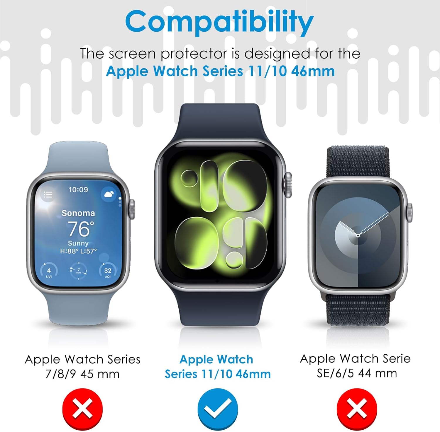 Thumbnail 1 de UniqueMe Apple Watch 46mm screen protector