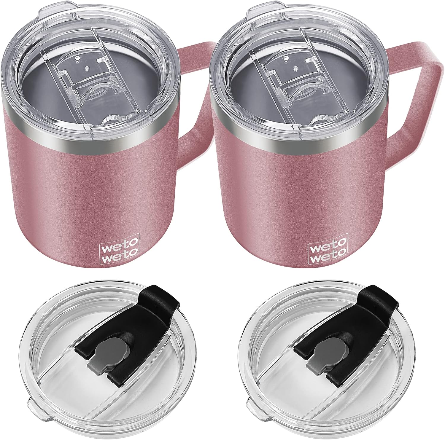 Thumbnail 6 de WETOWETO 14 oz Vacuum Insulated Stainless Steel Coffee Tumbler with Lid (Navy Blue)