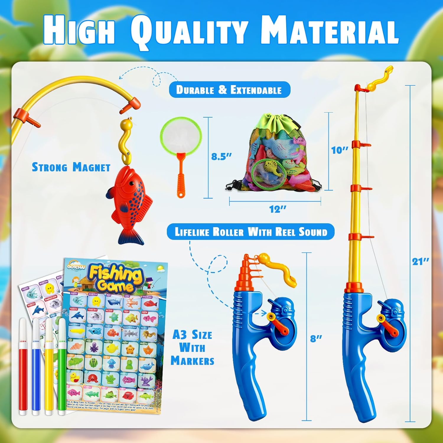 Thumbnail 2 de CozyBomB Magnetic Fishing Toys Game Set for Kids – Bath Time & Pool Fun
