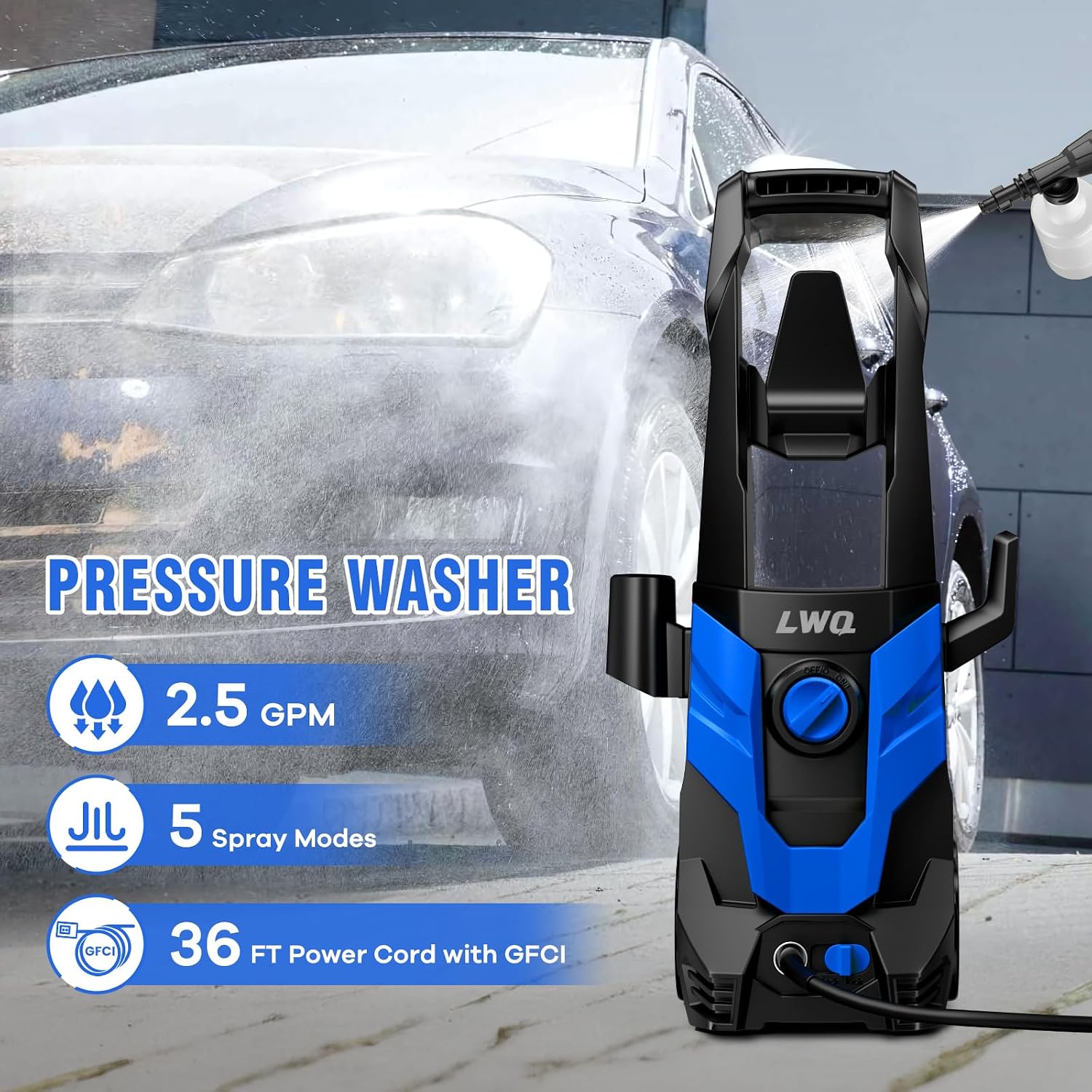 Detalle 2 de LWQ Pressure Washer with 4 Nozzles
