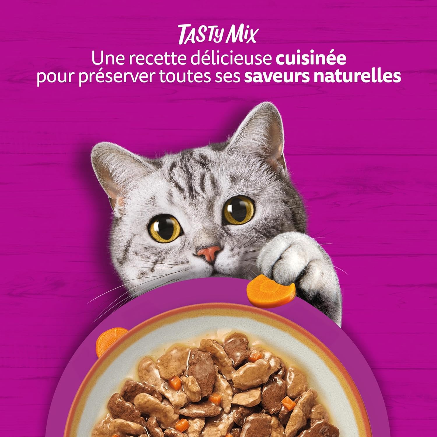 Thumbnail 6 de WHISKAS Tasty Mix Aliment Humide Sauce Chat Adulte – Recette Fermière, Lot de 2 (48 Sachets)