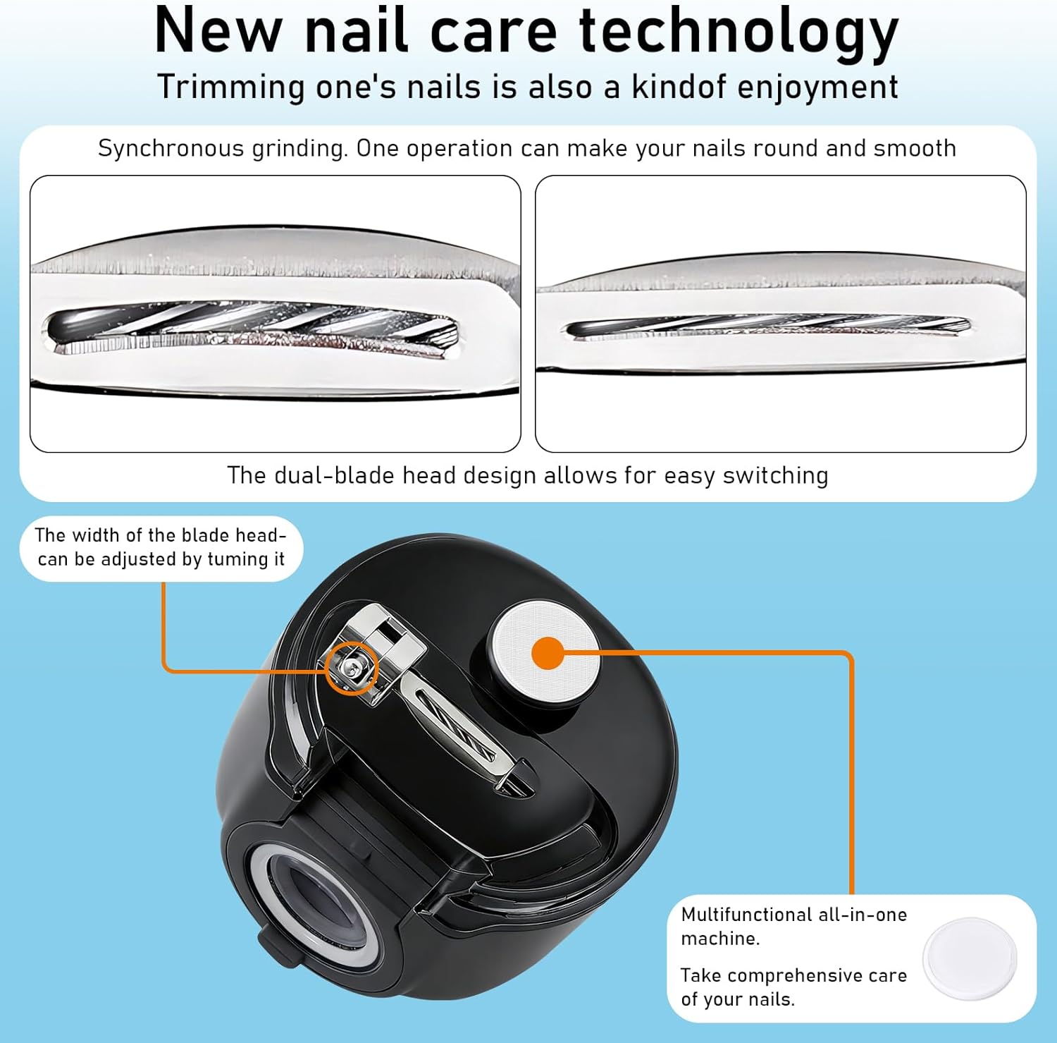 Thumbnail 3 de 3 in 1 Electric Nail Clippers and Polisher with Magnifier – 3-Speed Automatic Trimmer for All Ages