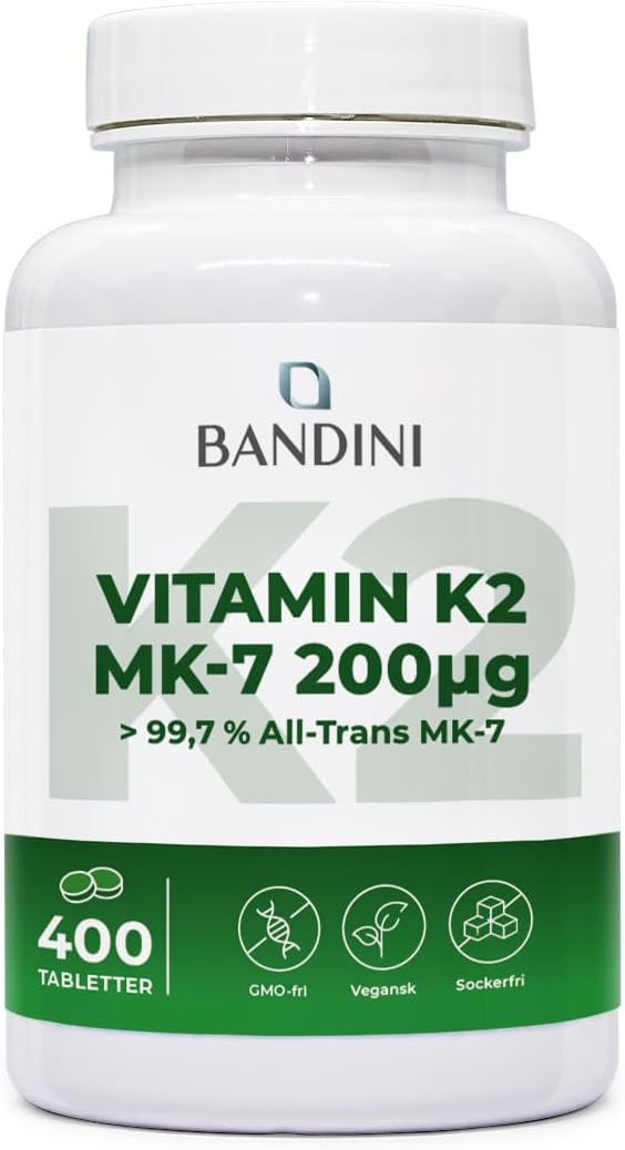 Detalle de BANDINI Vitamin K2 MK7 – 200 µg, 400 veganska tabletter