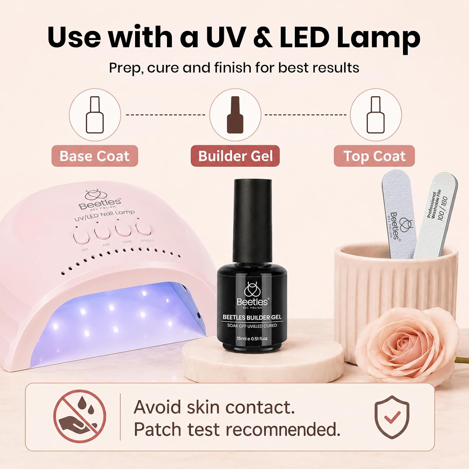 Thumbnail 6 de Beetles Builder Gel for Nails: 8-in-1 Natural Nude for Instant Apex & Strength